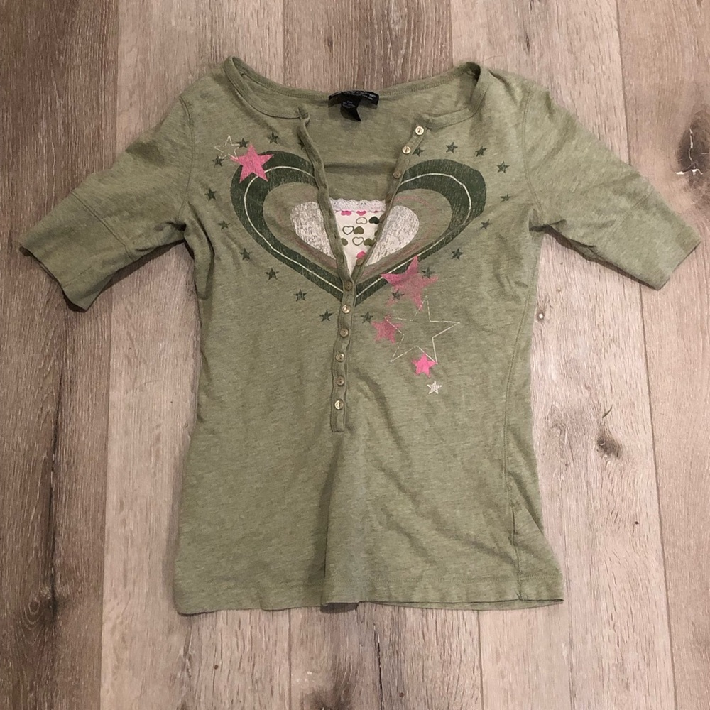 SELF ESTEEM green heart top